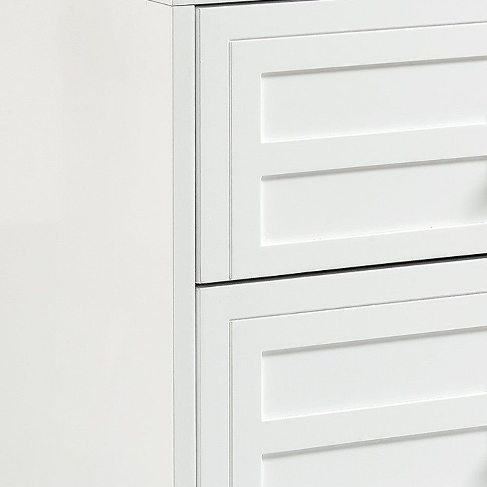 24" White and Clear Wood and Acrylic End Table With Two Drawers-5