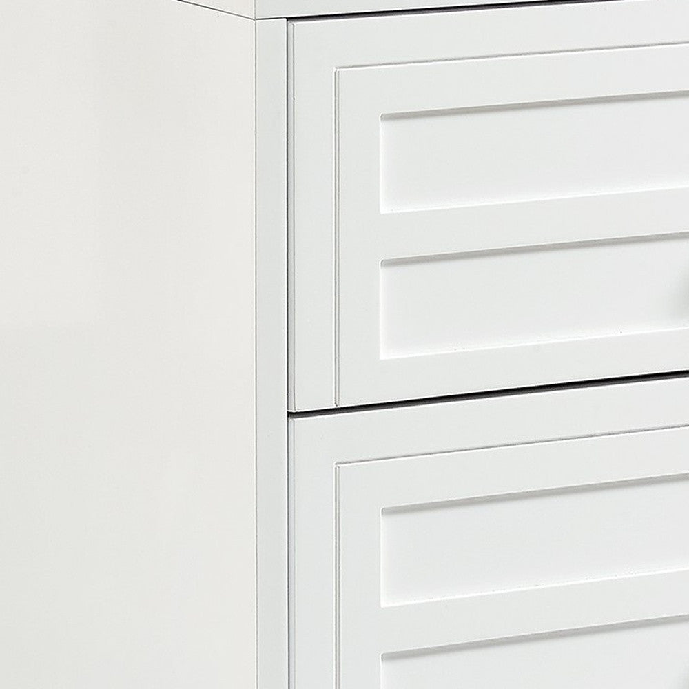 24" White and Clear Wood and Acrylic End Table With Two Drawers-6