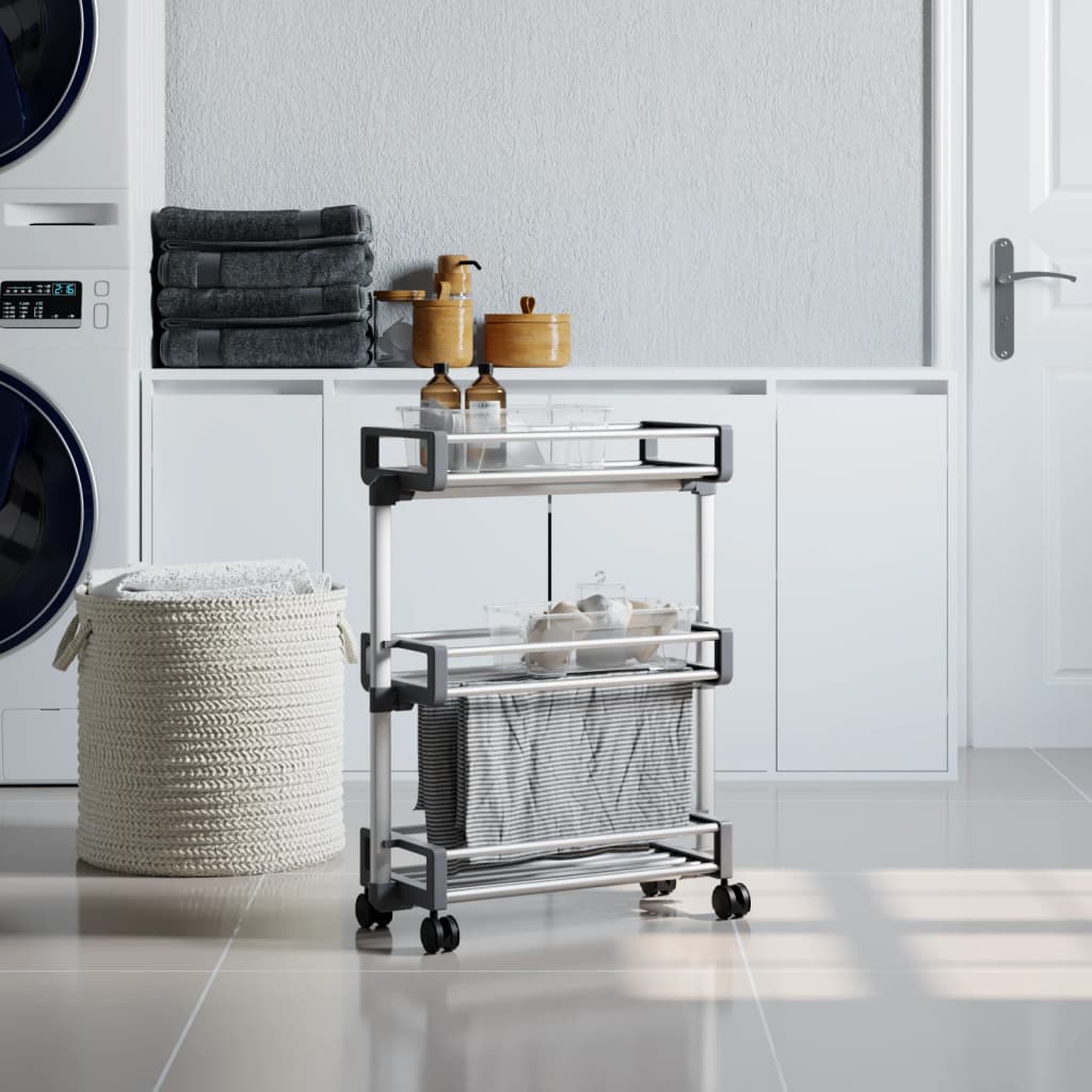 vidaXL Storage Trolley 23.2"x7.9"x29.5" Aluminum-0