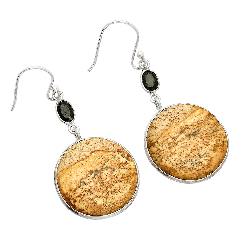 Natural Picture Jasper & Black Onyx Earrings E-1002 SDE83993-1