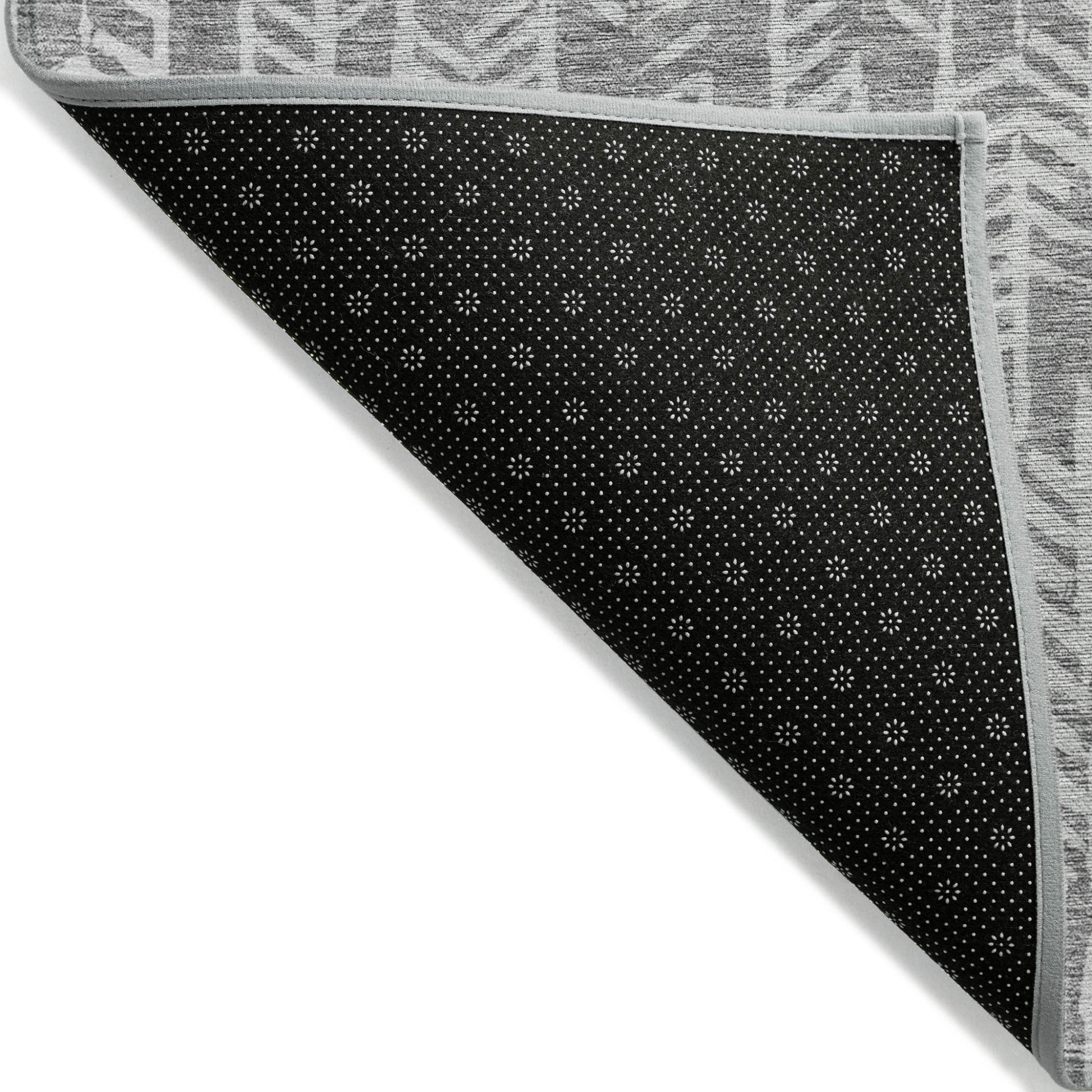 8' X 10' Gray And Silver Tribal Washable Indoor Outdoor Area Rug-3